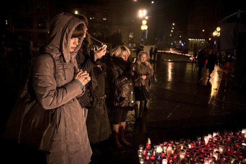 Mourning ceremony for victims of the Euromaidan in Kiev