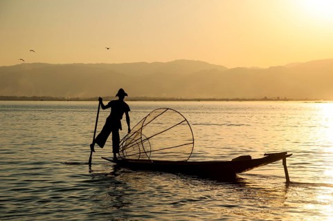 Fisherman in the evening light
