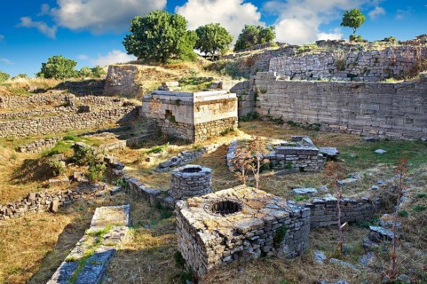 Walls and remains of buildings