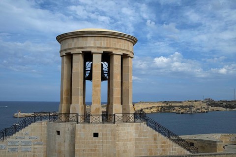 Siege Bell Monument commemorating people who lost their lives in World War II
