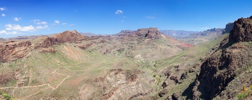 View from the Mirador de Fataga of Mt Barranco de Fataga