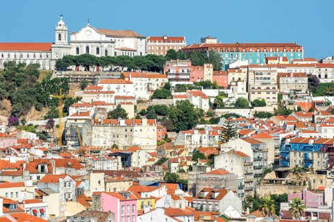 View over the Alfama district and monastery church Igreja da Graca