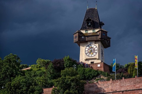 Clock tower on Schlossberg hill