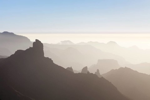 View from Cruz de Tejeda towards Roque Bentayga near Tejeda