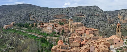Cityscape with cathedral and castle