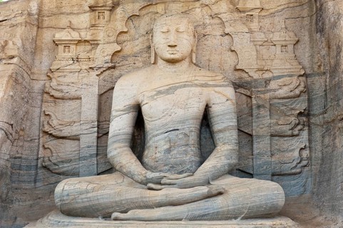 Rock relief of Buddha in a meditation posture