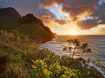 Sunset on the Napali Coast