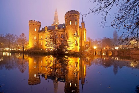 Illuminated Schloss Moyland Castle