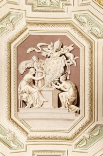 Illusionistic ceiling frescoes in the Galleria degli Arazzi