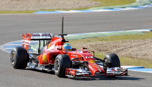 Fernando Alonso in the Ferrari F14 T