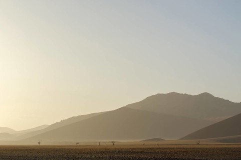 Morning haze over the landscape of the Namib Desert