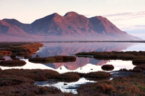 Salt pans in the last evening light