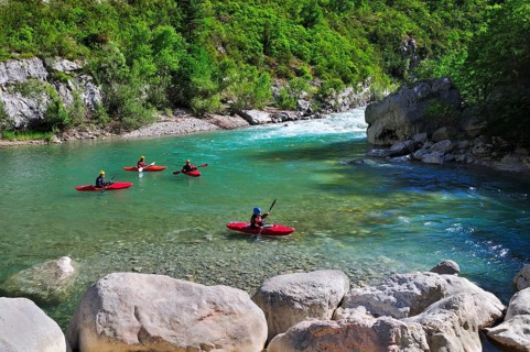 Canoeists in the Verdon Gorge