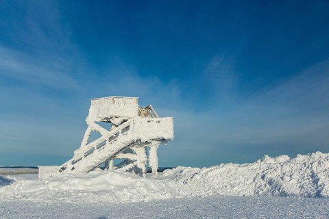 Snow-covered view point