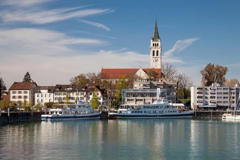 Townscape with harbor