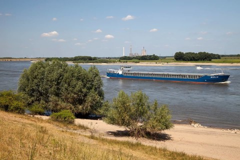 Cargo ship on the Rhine