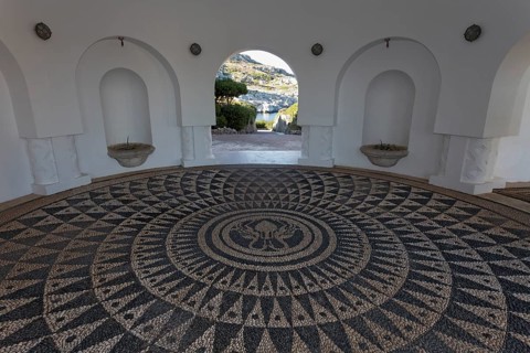 Pavilion with pebble mosaic