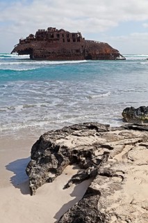 The shipwreck of the Spanish freighter Cabo Santa Maria