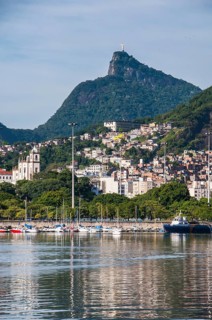 Christ the Redeemer statue with Rio de Janeiro at the front
