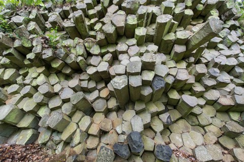 Basalt prism wall