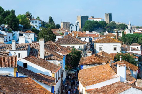 View over the rooftops of Obidos