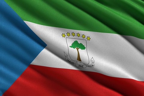 Flag of Equatorial Guinea waving in the wind
