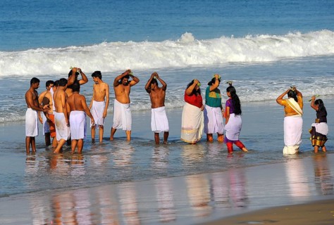 Funeral ceremony on the beach
