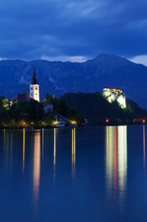 Castle and Bled island with St. Mary's Church
