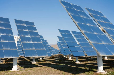 Rows of solar panels