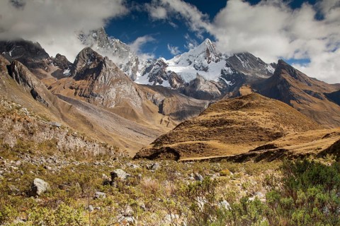 Mountain landscape in the Cordillera Huayhuash