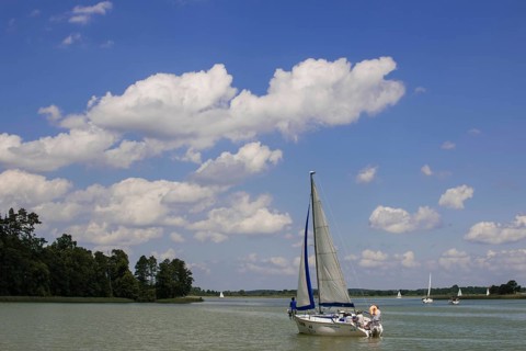 Boats on Lake Sniardwy or Jezioro Åšniardwy