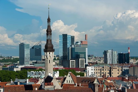 View from Toompea Hill to the Lower Town with the Town Hall
