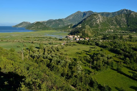 View over Virpazar and Skadar Lake National Park