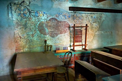 Schoolroom in the Saxon fortified church of Prejmer