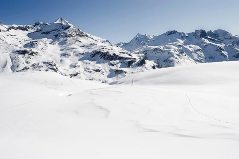 Snowy mountain landscape