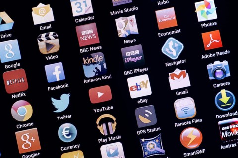 Apps on a tablet computer