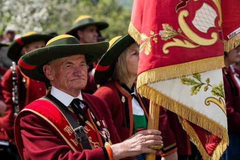 Gauderfest festival with traditional costumes