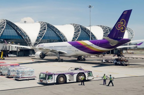 A Thai Airways aircraft at Bangkok International Suvarnabhumi Airport