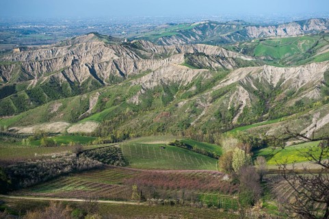 Hills with erosion valleys
