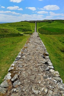 Hadrian's Wall meandering through the landscape