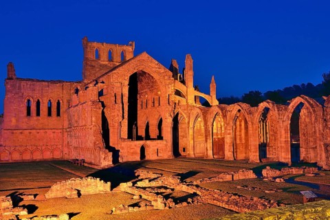Ruins of the Cistercian monastery of Melrose Abbey