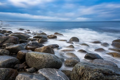 Stones and waves on the coast