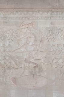 Vishnu in the centre of the bas-relief depicting The Churning of the Ocean of Milk