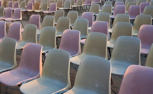 Chairs of an open-air theater