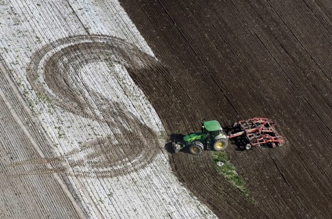 Agricultural work with acultivator