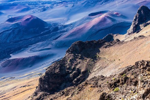 Volcanic crater landscape at the summit of Haleakala Mountain
