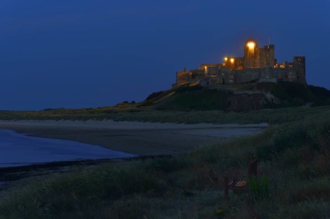 Bamburgh Castle at night