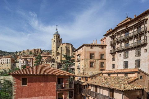 Cityscape with cathedral