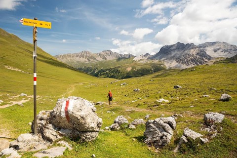 Hiker at Fuorcia Funtana da S-charl