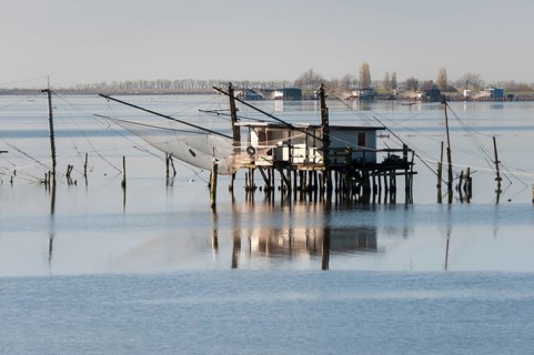 Fishing hut in a lagoon